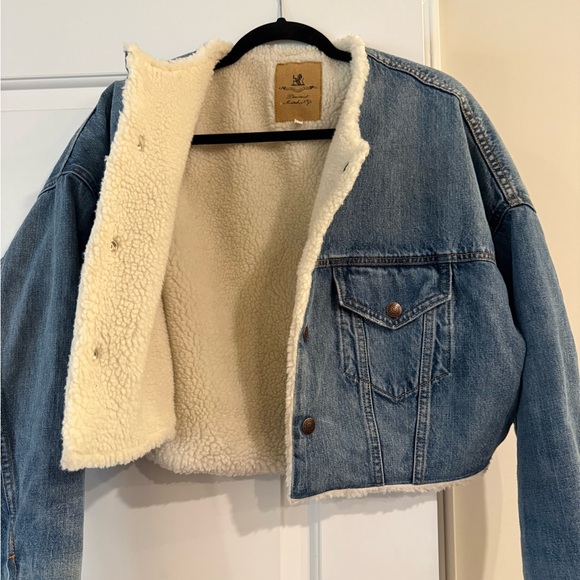 Denimist Denim Oversized Sherpa-Lined Jacket - Picture 3 of 5